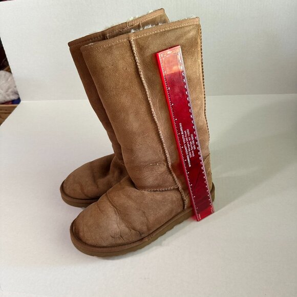 Tall Tan Warm Ugg Boots 9 - Picture 2 of 12
